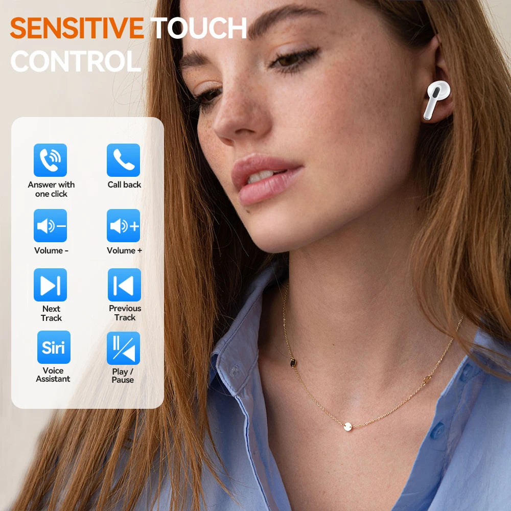 Goojodoq Bluetooth earphone motion noise reduction TWS 5.1 wireless with transparent digital display LED driver Noise Reduction