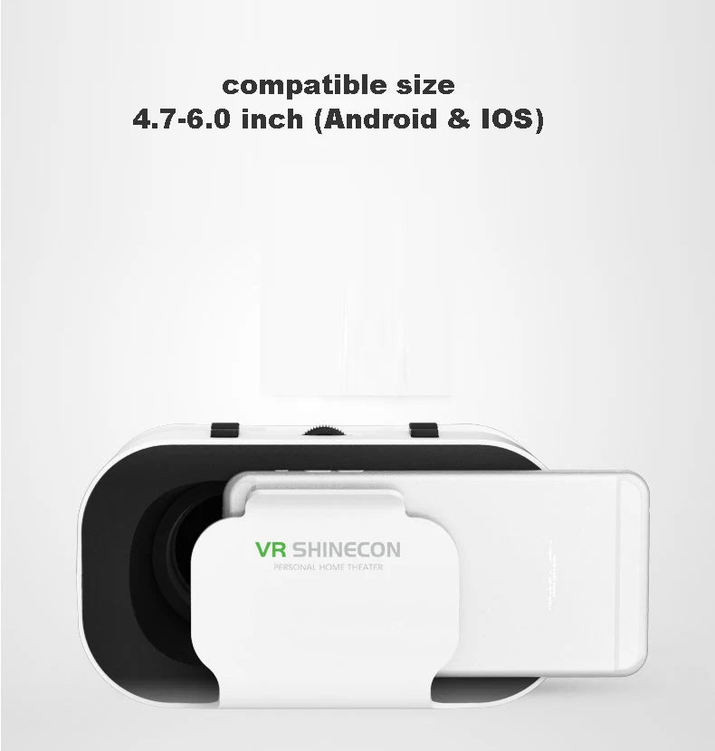 Shinecon VR Glasses 3D Headset with Controller Virtual Reality Goggle Lenses for Smartphone Cell Phone