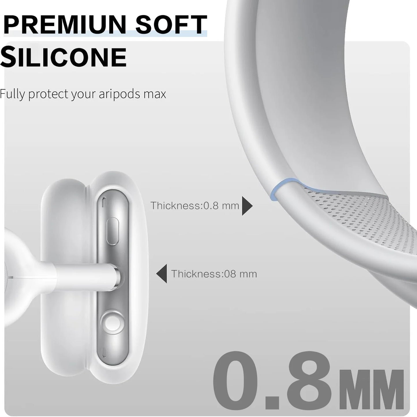 #Silicone Case Cover for AirPods Max Accessories Soft Silicone Skin Protector ,Anti-Scratch Ear Pad Case Cover/Ear Cups Cover