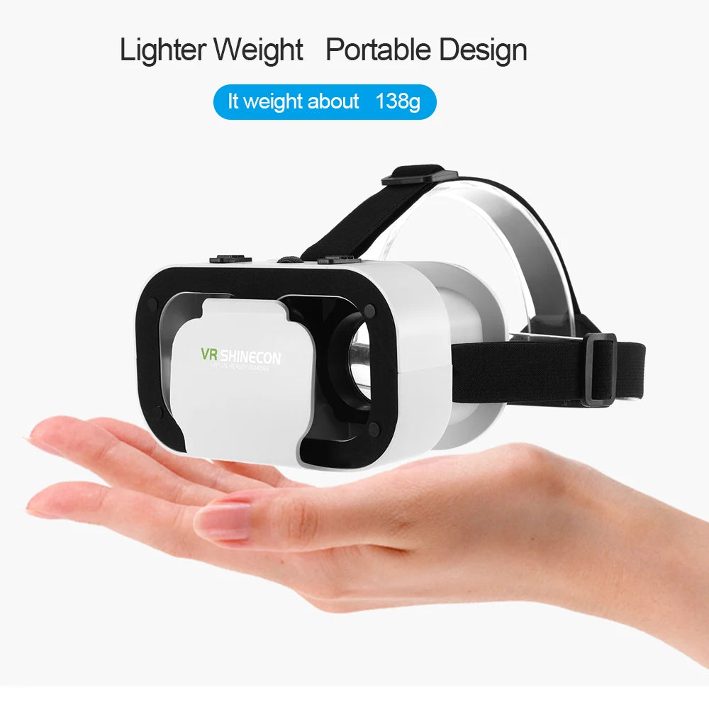 Shinecon VR Glasses 3D Headset with Controller Virtual Reality Goggle Lenses for Smartphone Cell Phone