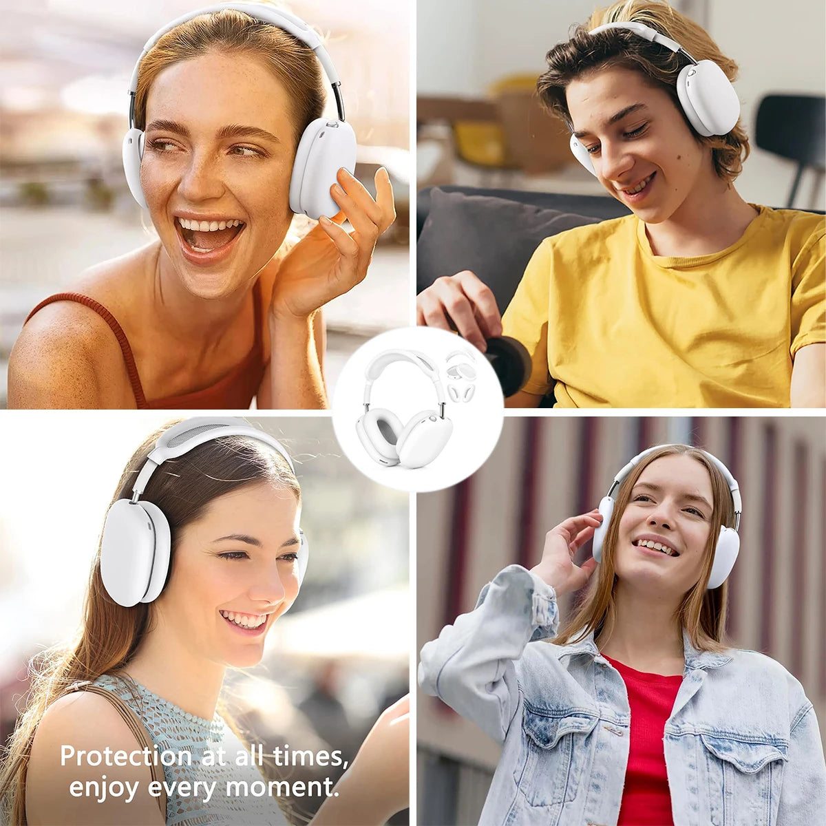 #Silicone Case Cover for AirPods Max Accessories Soft Silicone Skin Protector ,Anti-Scratch Ear Pad Case Cover/Ear Cups Cover