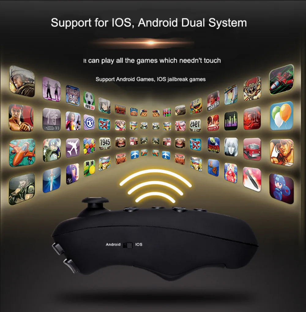Shinecon VR Glasses 3D Headset with Controller Virtual Reality Goggle Lenses for Smartphone Cell Phone