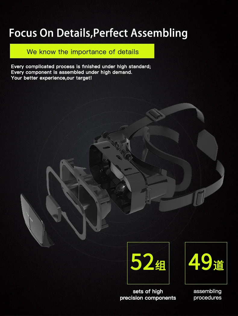 Shinecon VR Glasses 3D Headset with Controller Virtual Reality Goggle Lenses for Smartphone Cell Phone