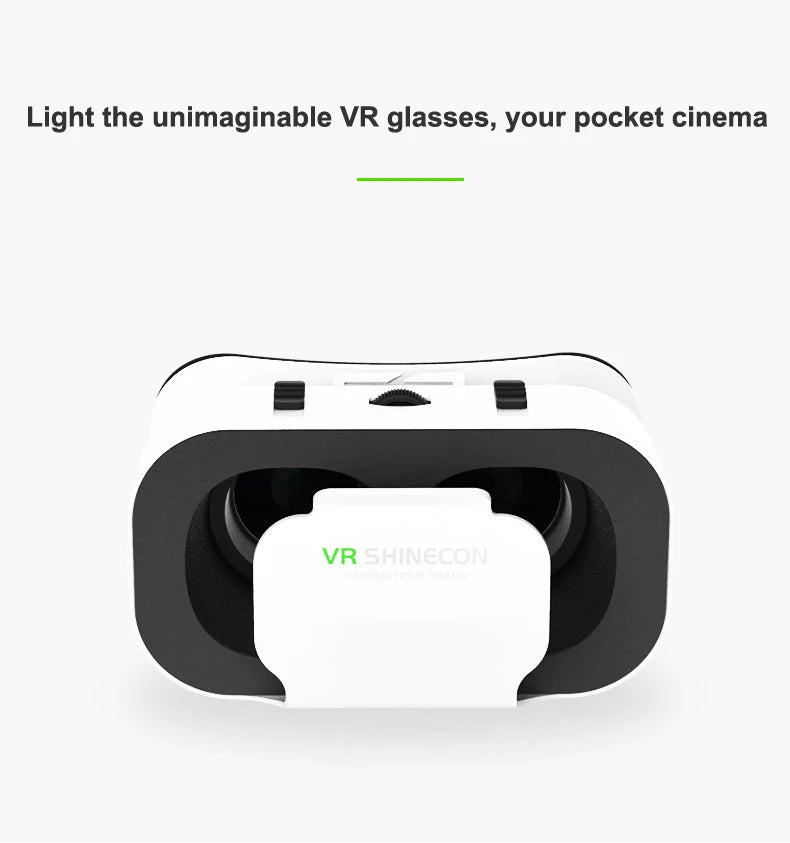 Shinecon VR Glasses 3D Headset with Controller Virtual Reality Goggle Lenses for Smartphone Cell Phone