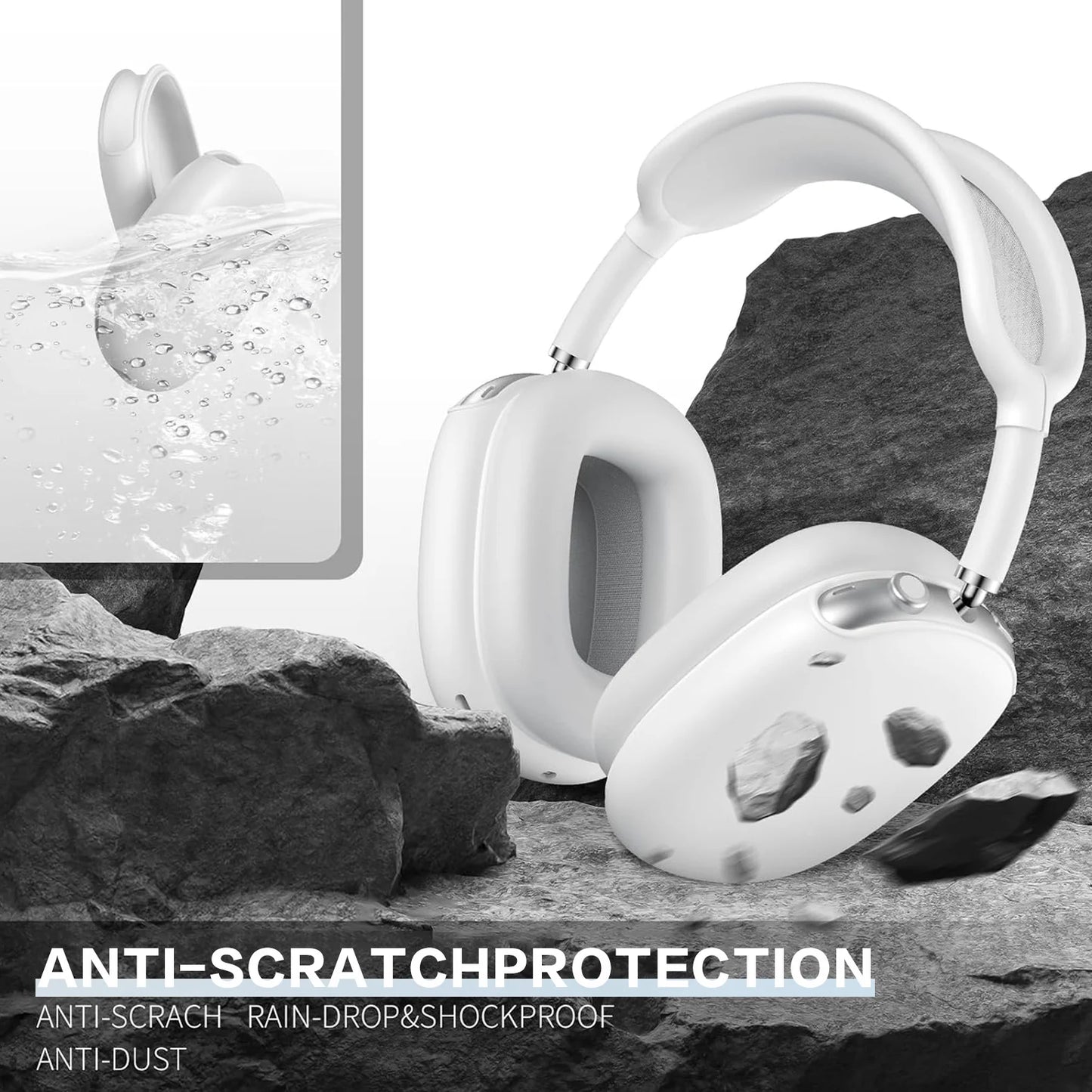 #Silicone Case Cover for AirPods Max Accessories Soft Silicone Skin Protector ,Anti-Scratch Ear Pad Case Cover/Ear Cups Cover