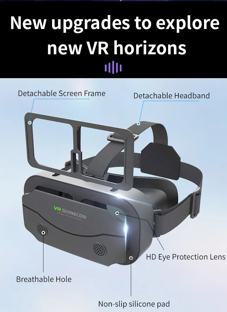 Shinecon VR Glasses 3D Headset with Controller Virtual Reality Goggle Lenses for Smartphone Cell Phone