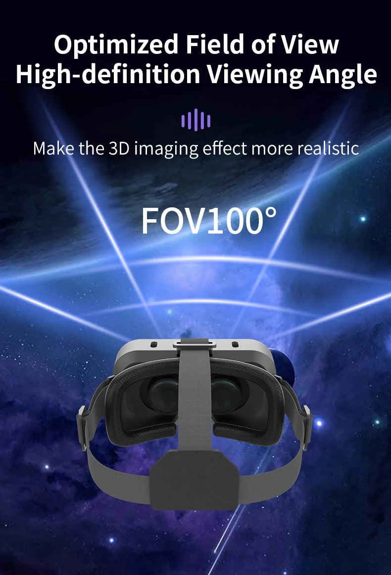 Shinecon VR Glasses 3D Headset with Controller Virtual Reality Goggle Lenses for Smartphone Cell Phone