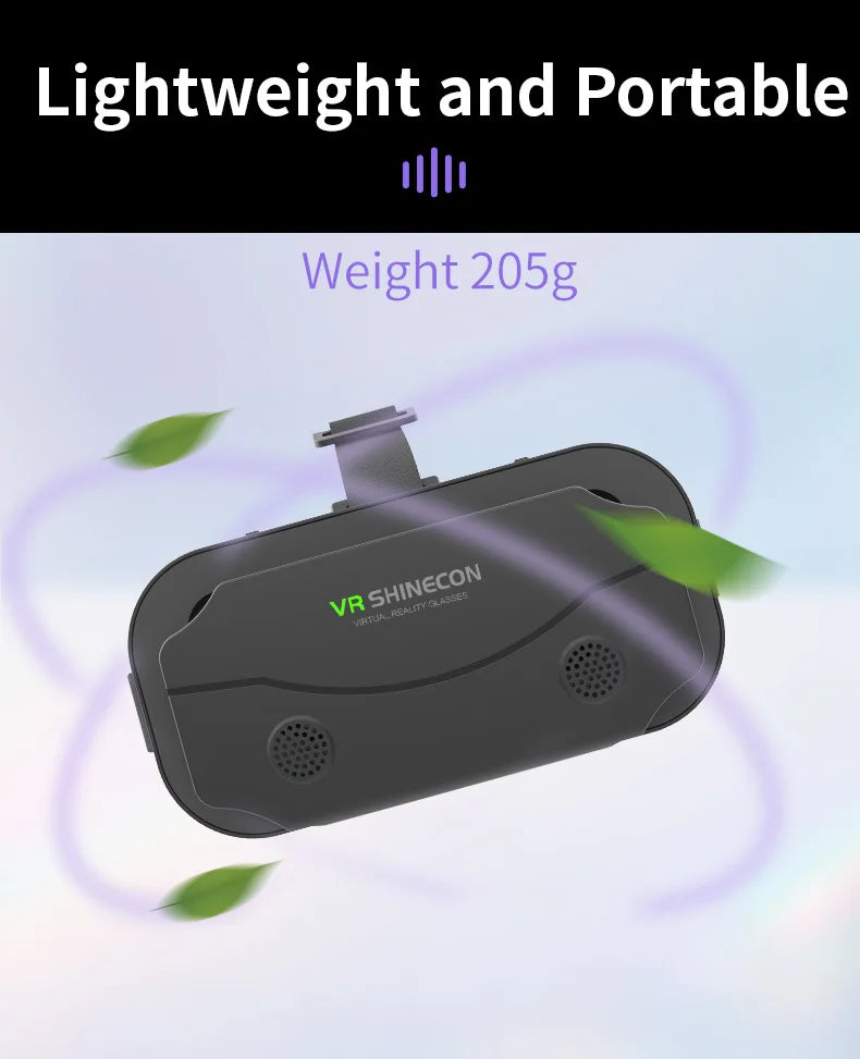 Shinecon VR Glasses 3D Headset with Controller Virtual Reality Goggle Lenses for Smartphone Cell Phone