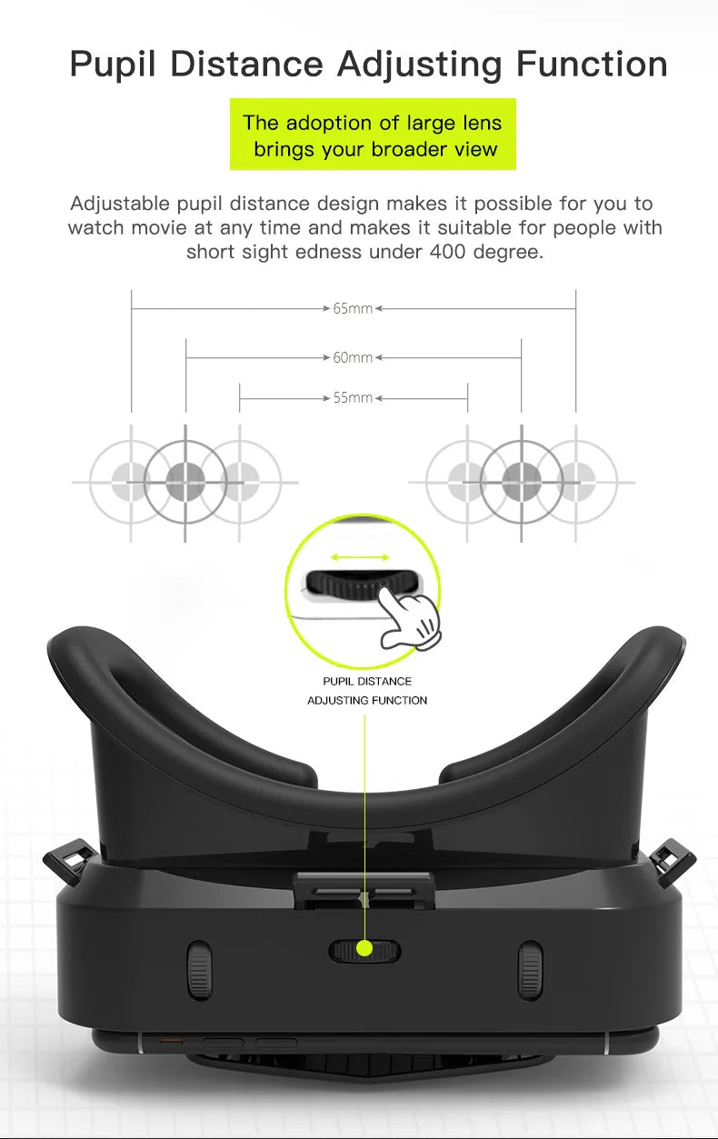 Shinecon VR Glasses 3D Headset with Controller Virtual Reality Goggle Lenses for Smartphone Cell Phone