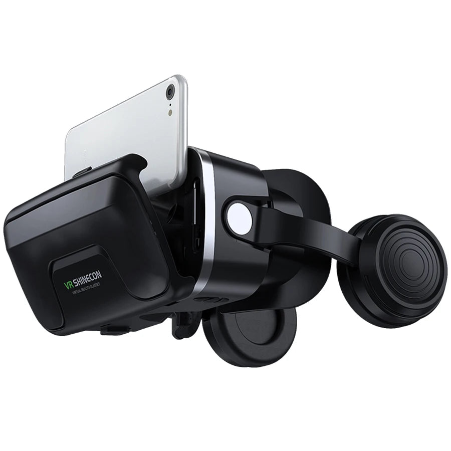 Shinecon VR Glasses 3D Headset with Controller Virtual Reality Goggle Lenses for Smartphone Cell Phone