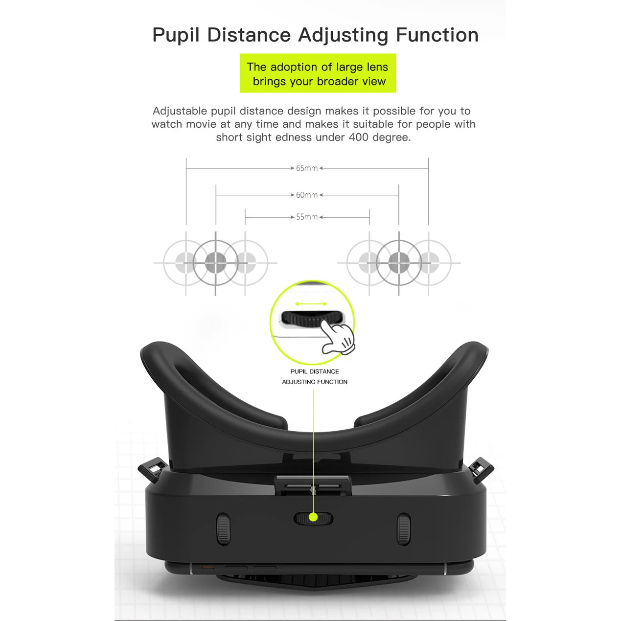Shinecon VR Glasses 3D Headset with Controller Virtual Reality Goggle Lenses for Smartphone Cell Phone