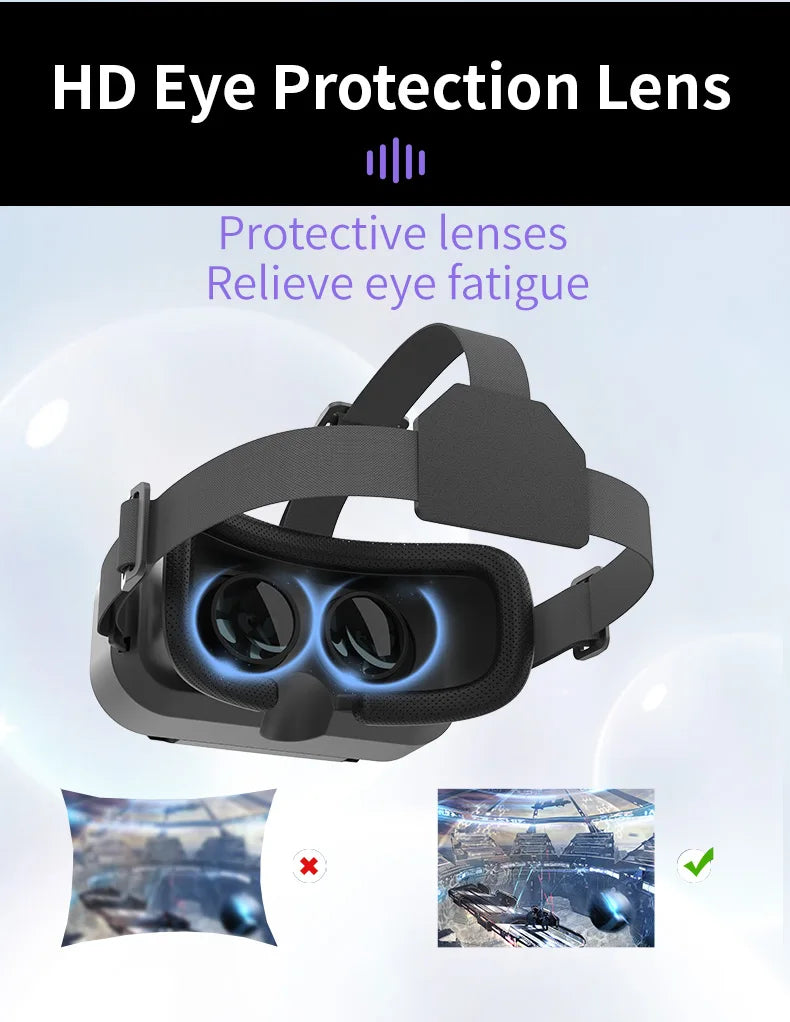 Shinecon VR Glasses 3D Headset with Controller Virtual Reality Goggle Lenses for Smartphone Cell Phone