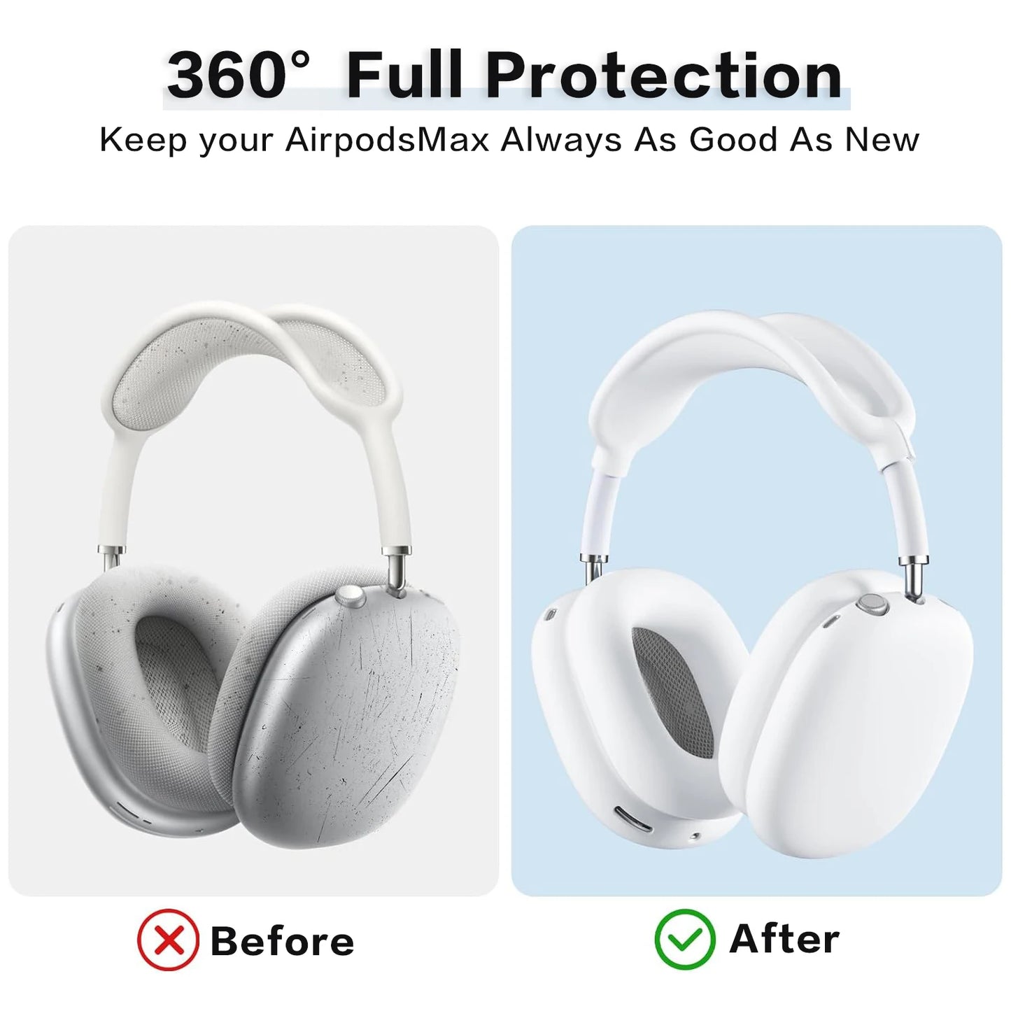 #Silicone Case Cover for AirPods Max Accessories Soft Silicone Skin Protector ,Anti-Scratch Ear Pad Case Cover/Ear Cups Cover