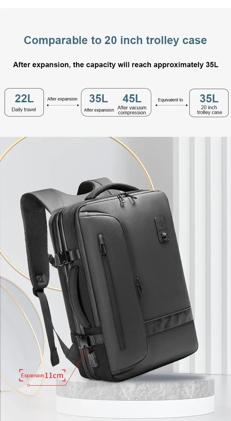 Men and Women Vacuum Backpack 16 inch Vacuum Seal Business Travel Compression Expandable Airline Approved Backpack with Air Pump