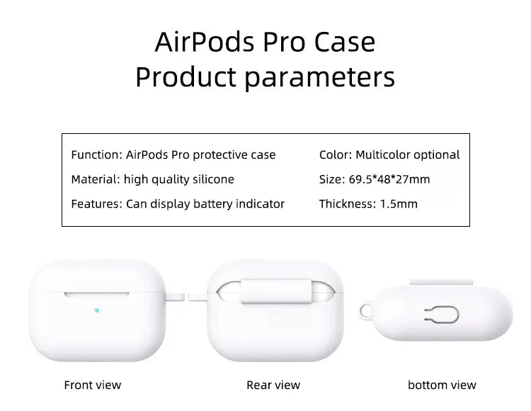 For AirPods Pro Protective Case Silicone New Solid Color Apple Bluetooth Headset Soft Case Protective Cover