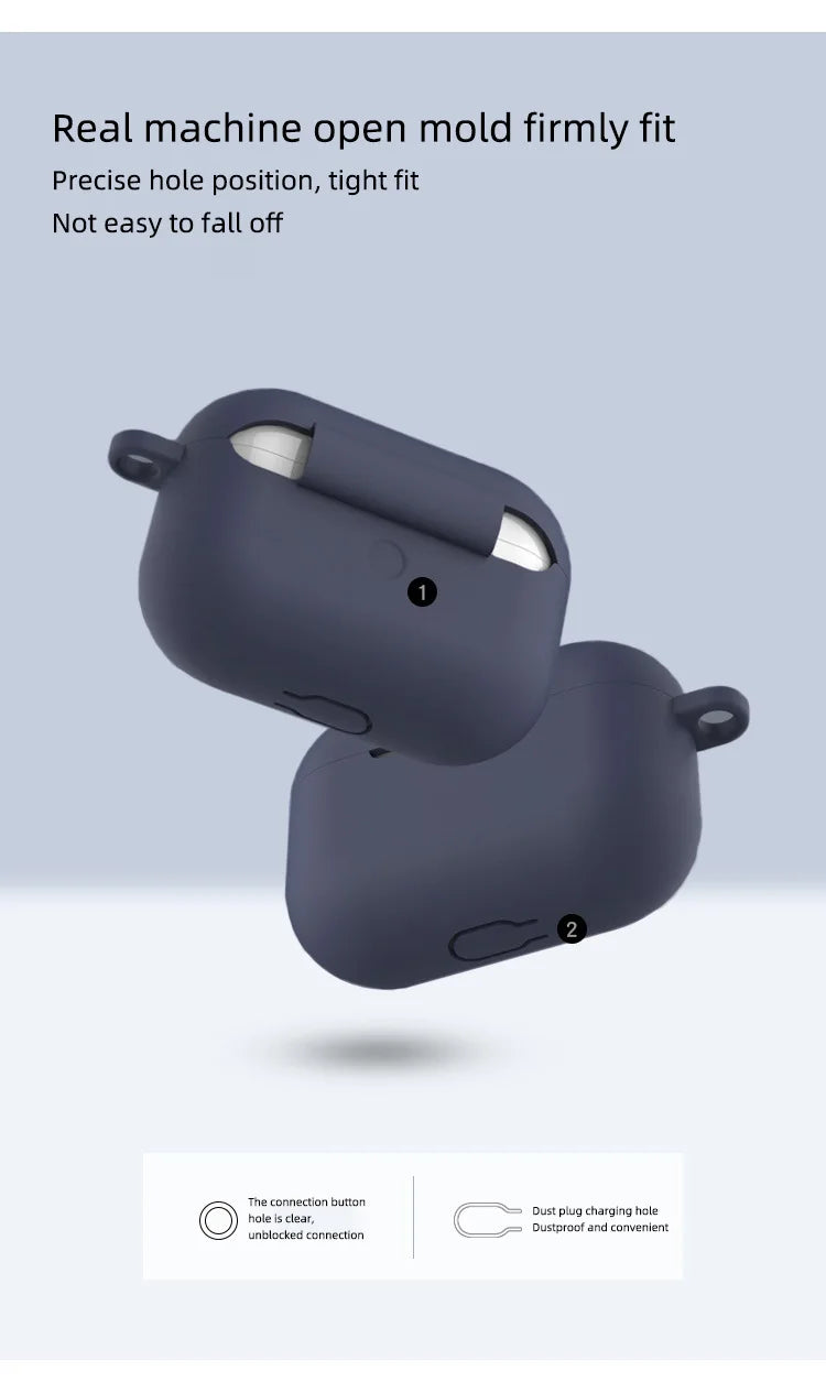 For AirPods Pro Protective Case Silicone New Solid Color Apple Bluetooth Headset Soft Case Protective Cover